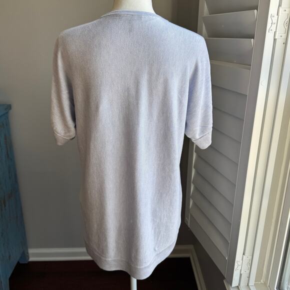 EILEEN FISHER Top Womens M Pale Periwinkle Tunic Tencel Silk Resort Wear Cruise - Picture 4 of 11